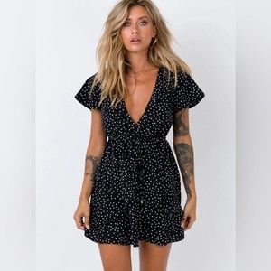 Princess Polly Bobbie Mini Dress Black, 2